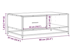 Mesa De Centro*vidaxl Mesa de centro 90x57x35 cm deriv. madeira/metal carvalho sonoma Natural claro
