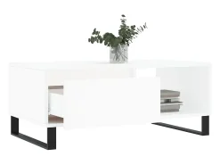 Mesa De Centro|vidaxl Mesa de centro 90x50x36,5 cm derivados de madeira Branco