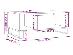 Mesa De Centro|vidaxl Mesa de centro 90x50x36,5 cm derivados de madeira Branco