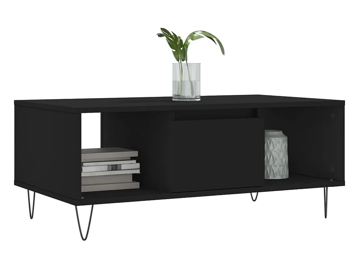 Mesa De Centro| Mesa de centro 90x50x36,5 cm derivados de madeira PT690531 Preto