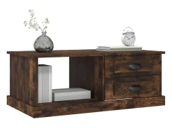 Mesa De Centro|vidaxl Mesa de centro 90x50x35 cm derivados madeira carvalho fumado Castanho