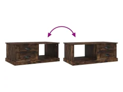 Mesa De Centro|vidaxl Mesa de centro 90x50x35 cm derivados madeira carvalho fumado Castanho