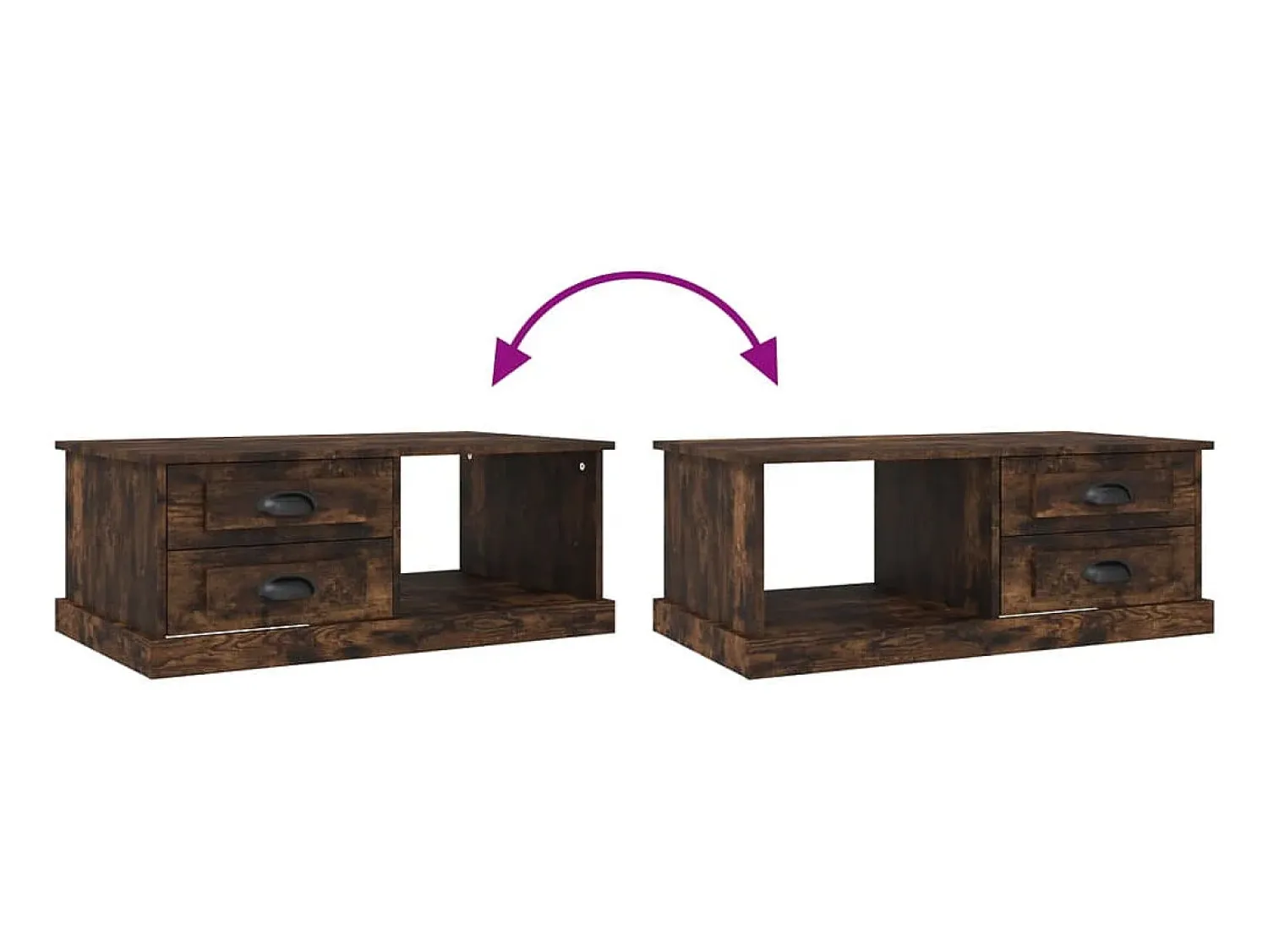 Mesa De Centro|vidaxl Mesa de centro 90x50x35 cm derivados madeira carvalho fumado Castanho