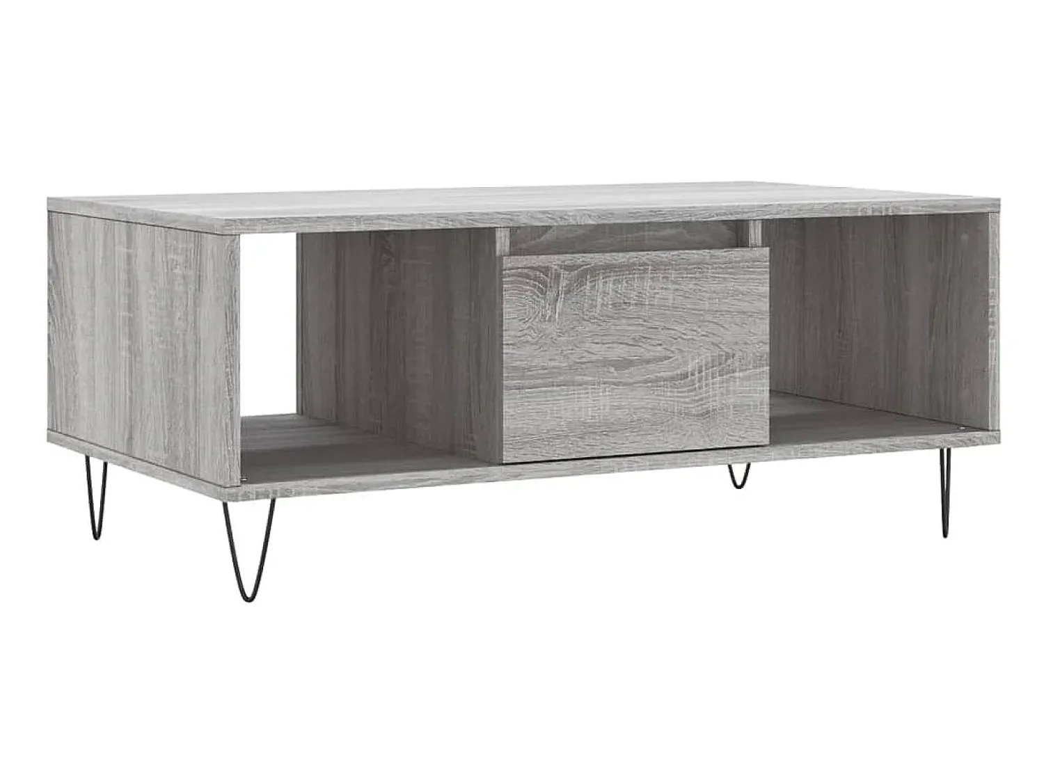 Mesa De Centro| Mesa de centro 90x50x36,5 cm derivados madeira sonoma PT242162 Cinzento