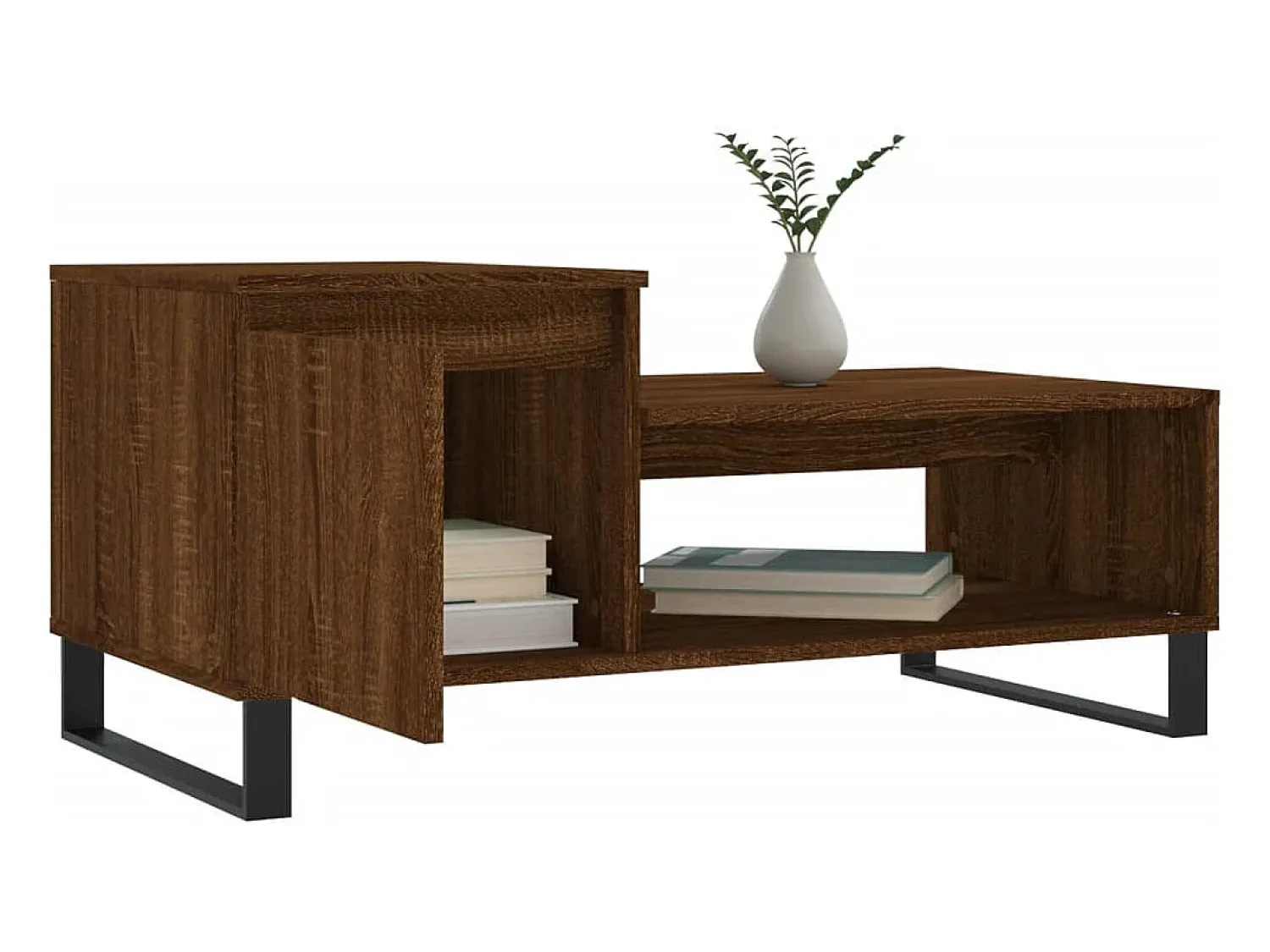 vidaxl Mesa de centro 100x50x45 cm derivados madeira carvalho castanho^ Mesa De Centro