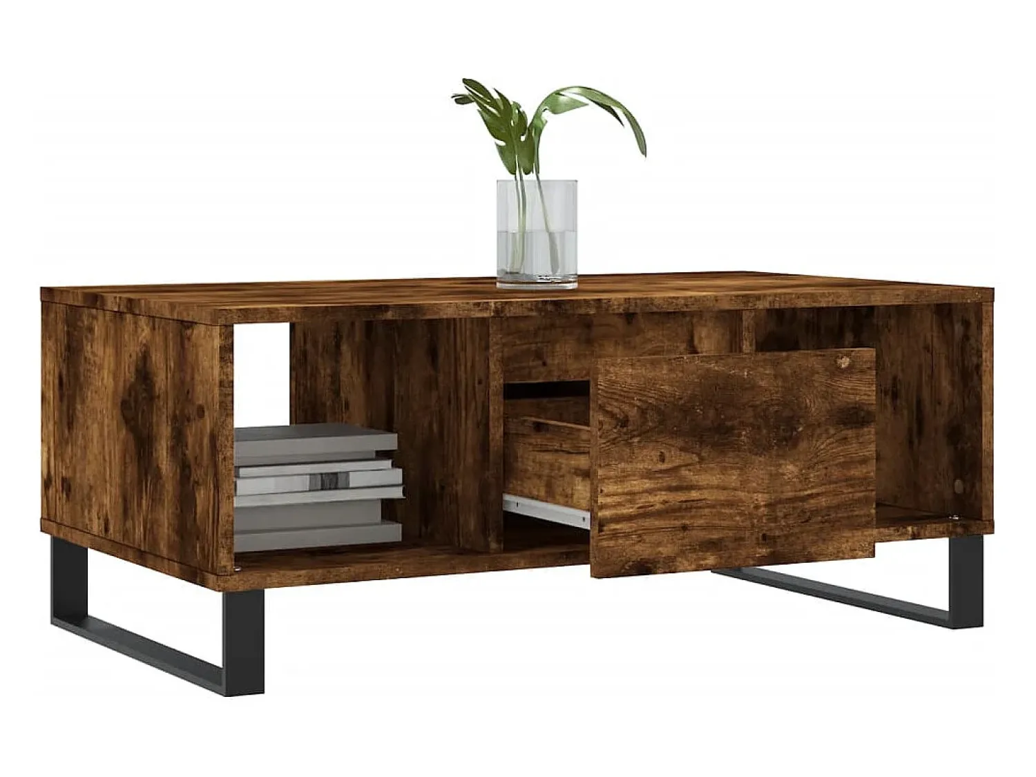 vidaxl Mesa de centro 90x50x36,5 cm derivados madeira carvalho fumado^ Mesa De Centro