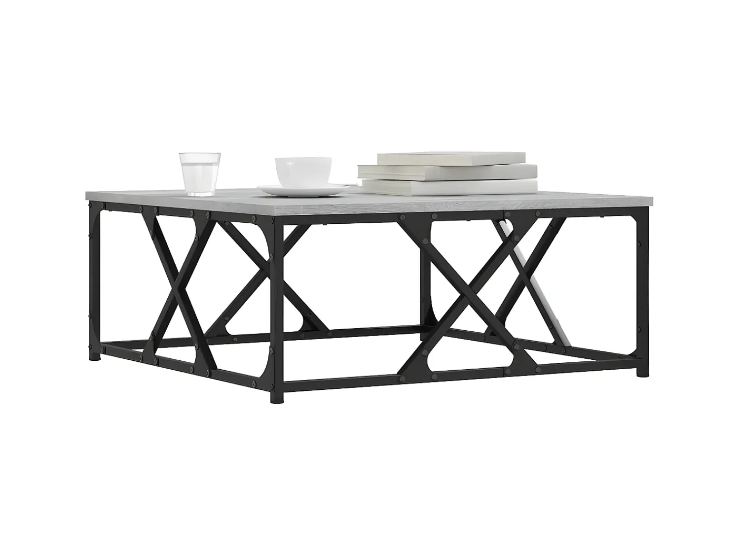Mesa De Centro| Mesa de centro 70x70x30 cm derivados de madeira sonoma PT224141 Cinzento