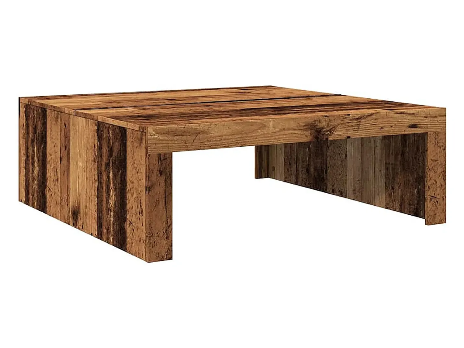 Mesa De Centro|vidaxl Mesa de centro 100x100x35 cm deriv. de madeira madeira velha Castanho