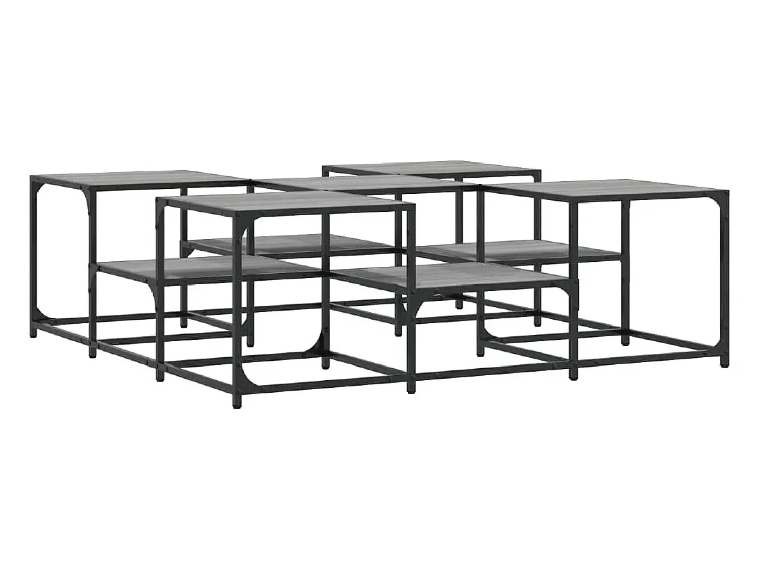 Mesa De Centro* Mesa de centro 121x121x40 cm derivados madeira sonoma PT163263 Cinzento