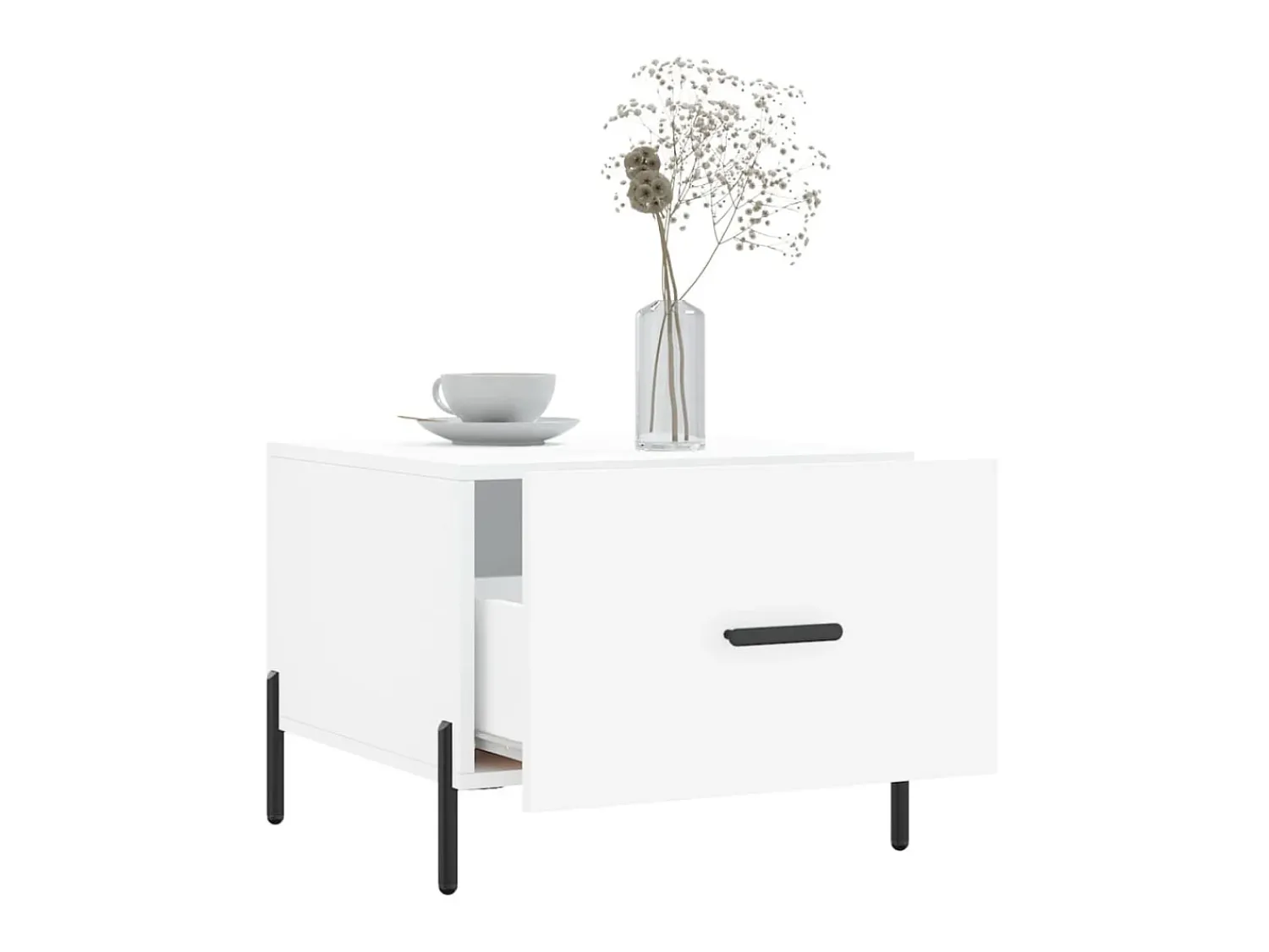Mesa De Centro| Mesa de centro 50x50x40 cm derivados de madeira PT376983 Branco