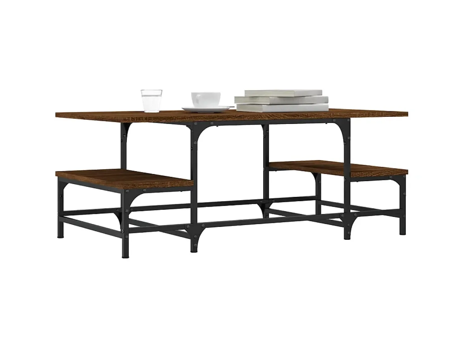 Mesa De Centro| Mesa de centro 100x50,5x40 cm deriv. madeira carvalho PT984022 Castanho