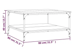 Mesa De Centro*vidaxl Mesa de centro 80x80x40 cm derivados de madeira Preto
