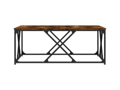 New Mesa de centro 100x100x40 cm derivados madeira carvalho fumado PT104582 Castanho