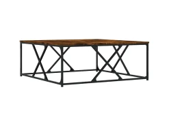 New Mesa de centro 100x100x40 cm derivados madeira carvalho fumado PT104582 Castanho