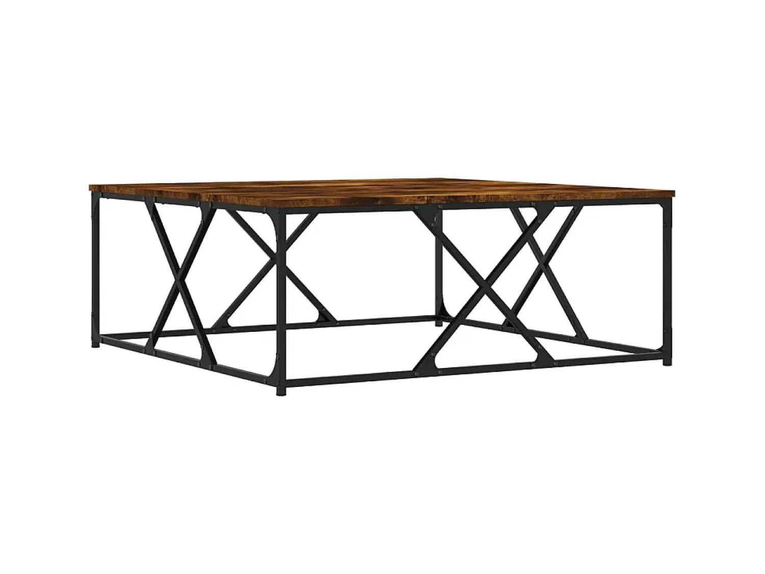New Mesa de centro 100x100x40 cm derivados madeira carvalho fumado PT104582 Castanho