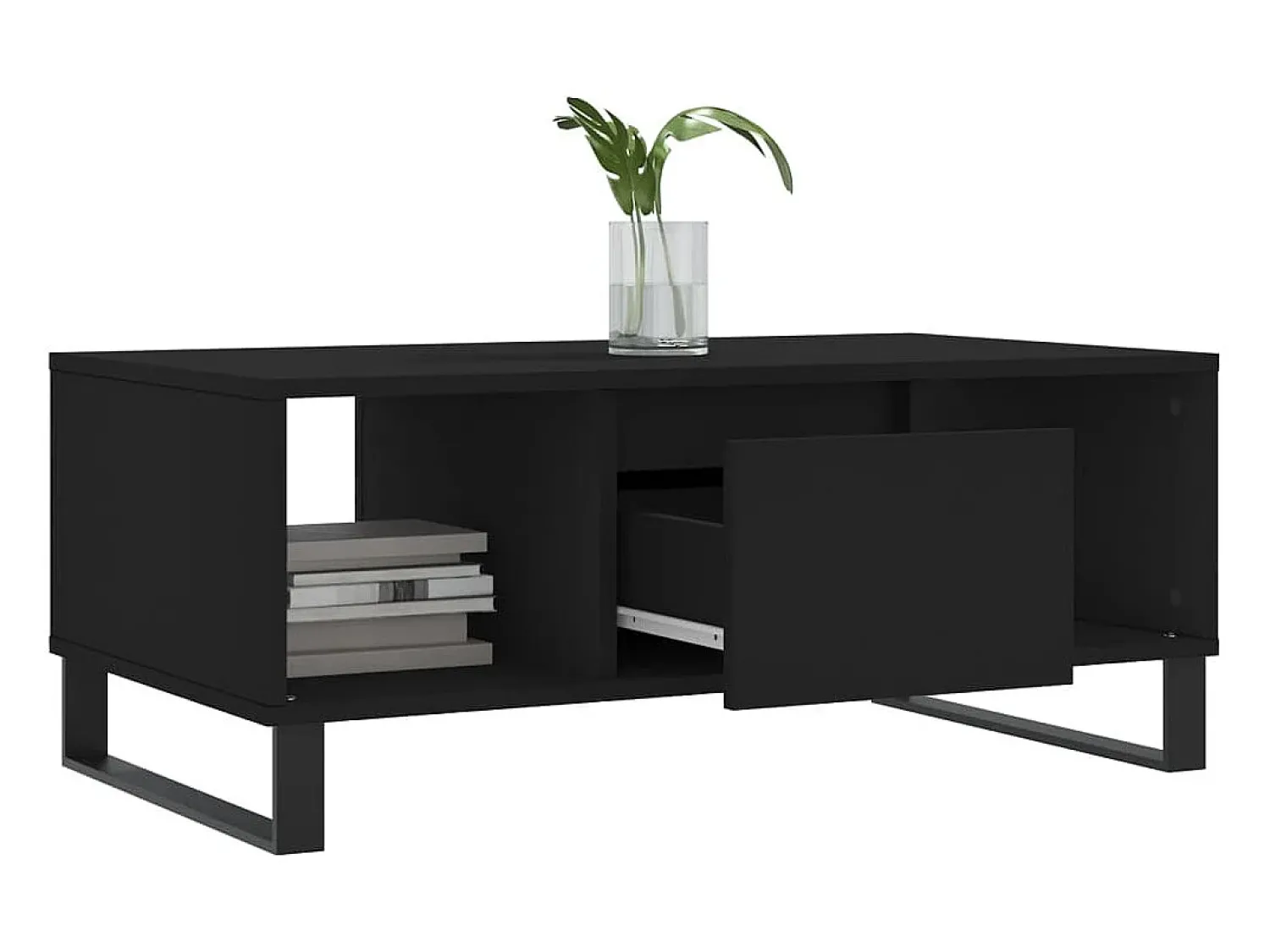 Hot vidaxl Mesa de centro 90x50x36,5 cm derivados de madeira Preto