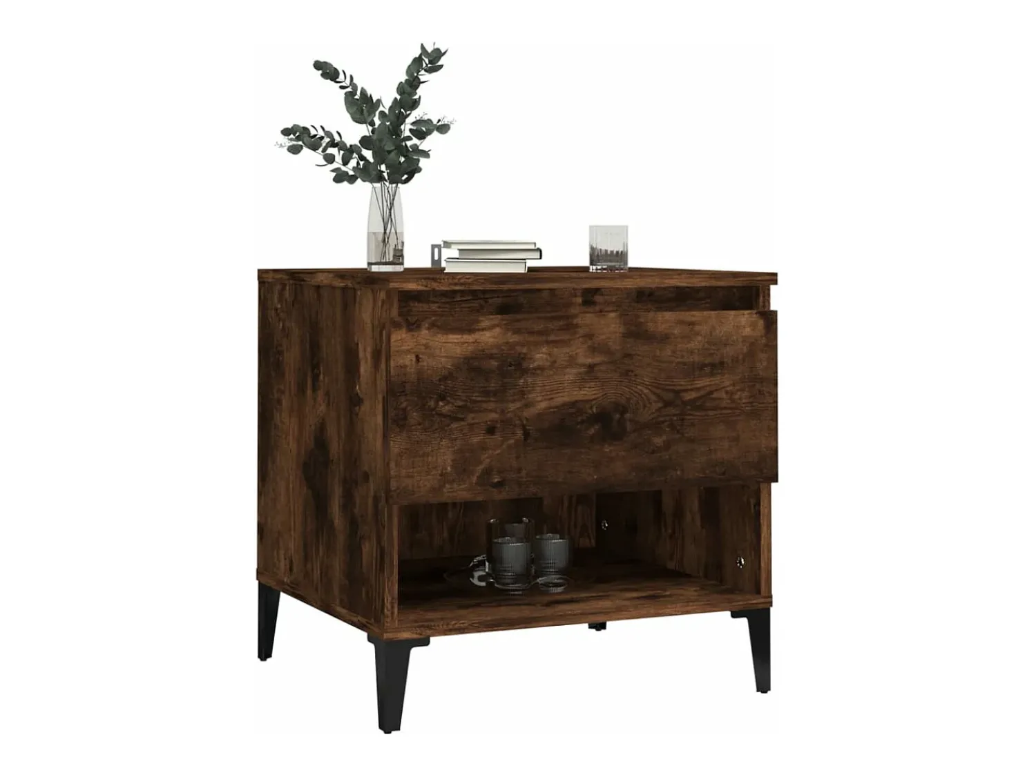 Mesa De Centro| Mesa de centro 50x46x50 cm derivados de madeira carvalho fumado PT864290 Castanho