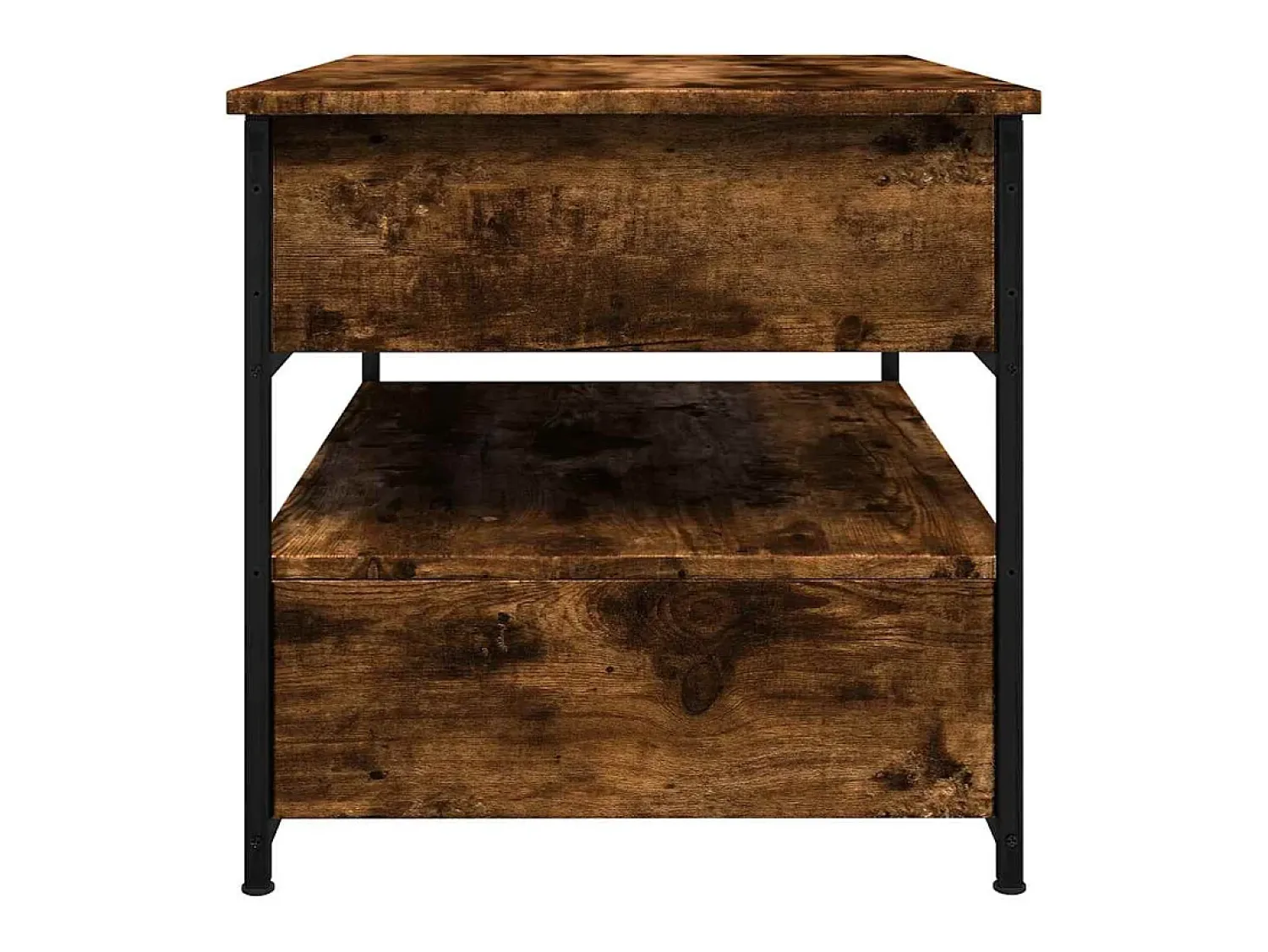 Mesa De Centro*vidaxl Mesa de centro 70x50x50 cm deriv. madeira/metal carvalho fumado Castanho