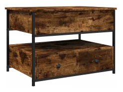 Mesa De Centro*vidaxl Mesa de centro 70x50x50 cm deriv. madeira/metal carvalho fumado Castanho