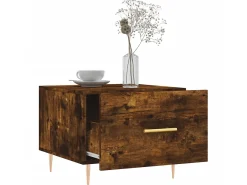 Mesa De Centro| Mesa de centro 50x50x40 cm derivados de madeira carvalho fumado PT875996 Castanho