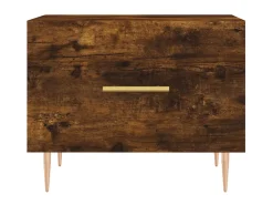 Mesa De Centro| Mesa de centro 50x50x40 cm derivados de madeira carvalho fumado PT875996 Castanho