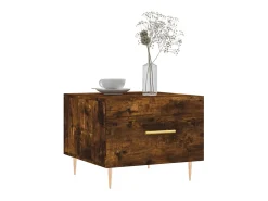 Mesa De Centro| Mesa de centro 50x50x40 cm derivados de madeira carvalho fumado PT875996 Castanho