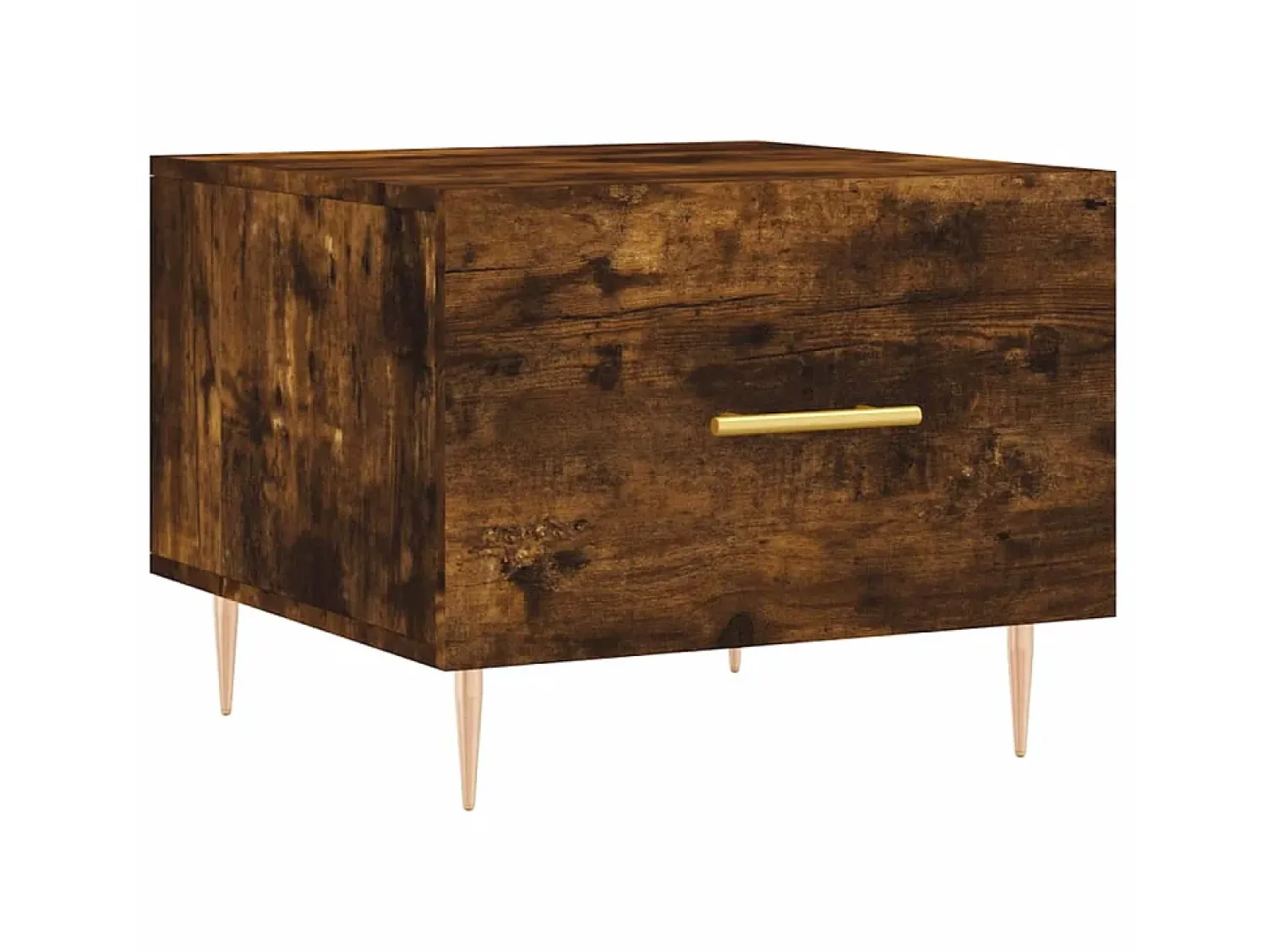Mesa De Centro| Mesa de centro 50x50x40 cm derivados de madeira carvalho fumado PT875996 Castanho