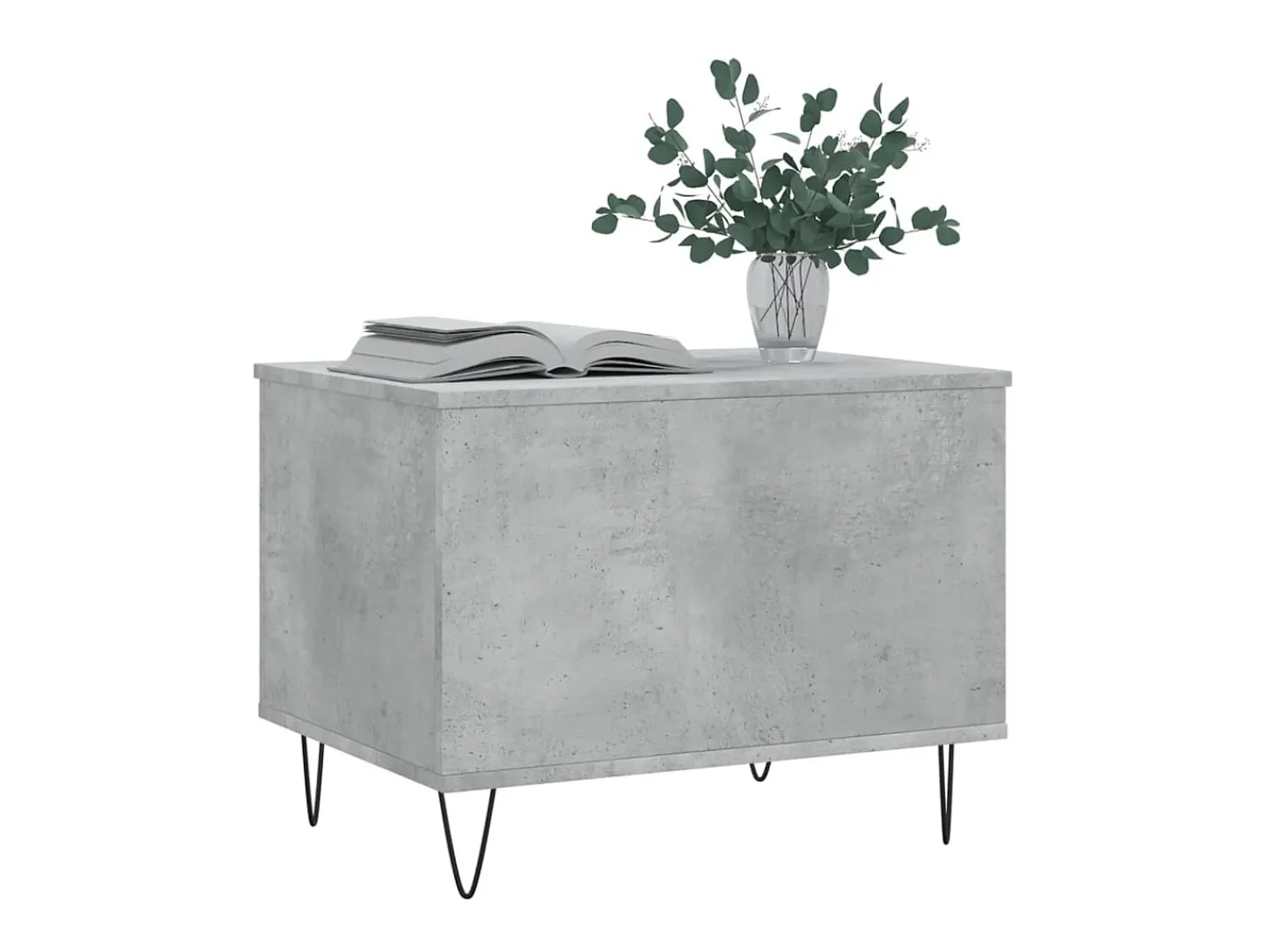 Mesa De Centro| Mesa de centro 60x44,5x45 cm derivados madeira cimento PT852159 Cinzento