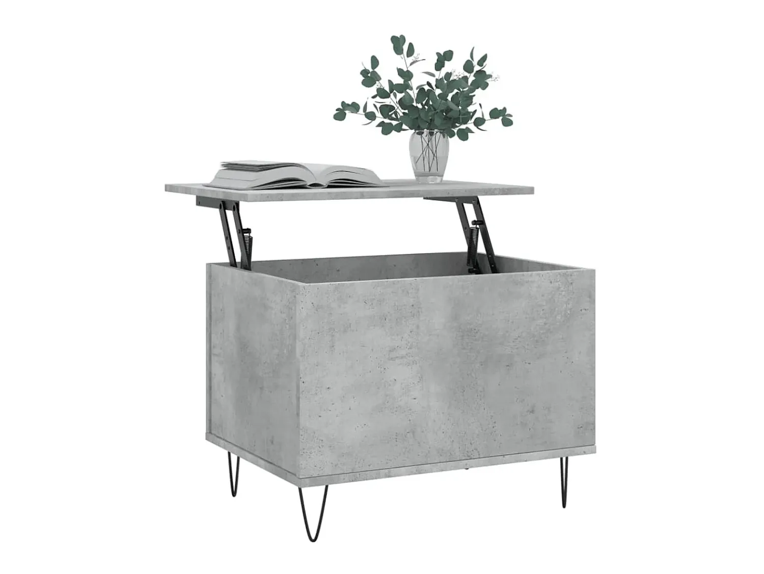 Mesa De Centro| Mesa de centro 60x44,5x45 cm derivados madeira cimento PT852159 Cinzento