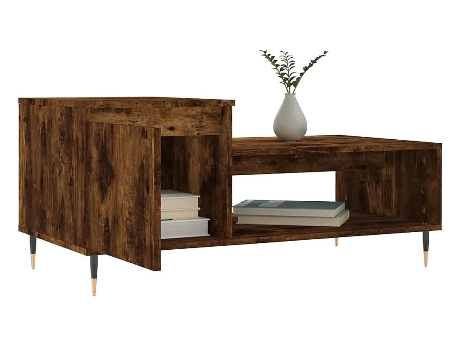 Discount Mesa de centro 100x50x45 cm derivados madeira carvalho fumado PT366734 Castanho