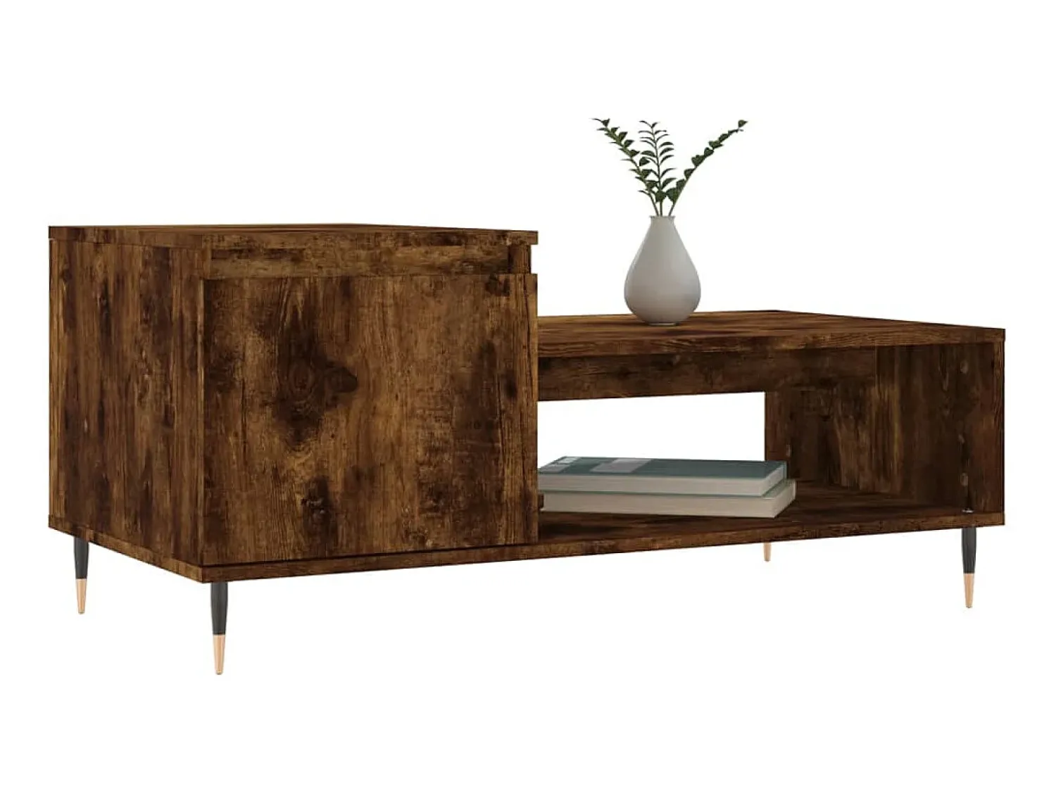 Discount Mesa de centro 100x50x45 cm derivados madeira carvalho fumado PT366734 Castanho