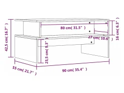 Clearance vidaxl Mesa de centro 90x55x42,5 cm derivados madeira carvalho sonoma Natural claro