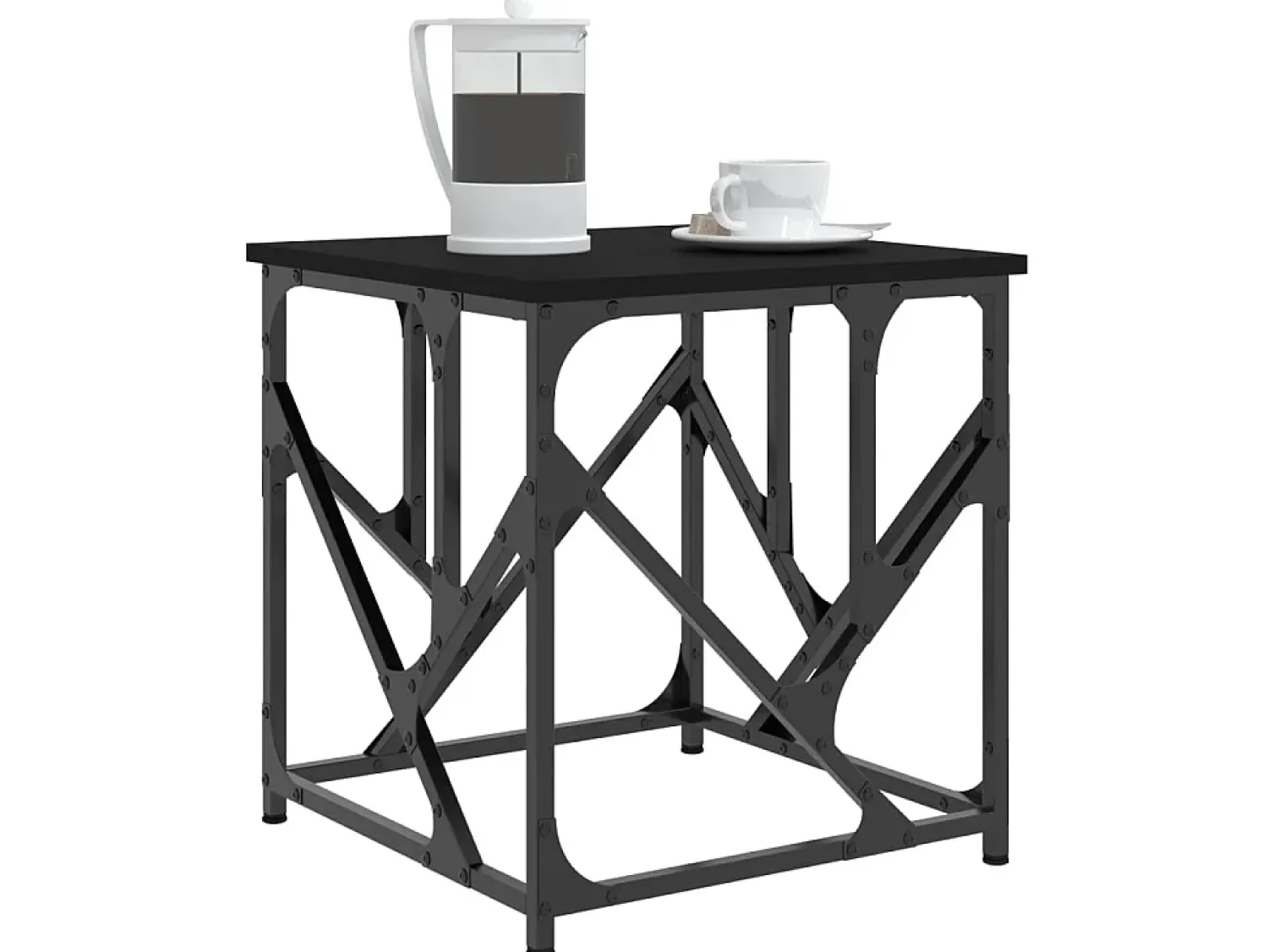 Mesa De Centro| Mesa de centro 45x45x47,5 cm derivados de madeira PT513467 Preto