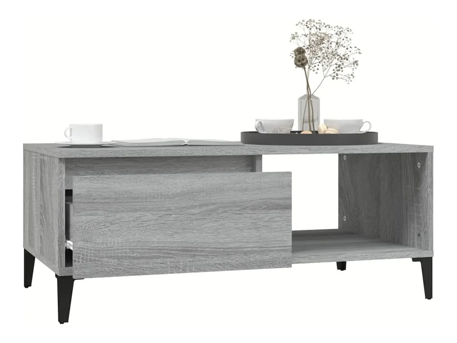 vidaxl Mesa de centro 90x50x36,5 cm derivados madeira sonoma^ Mesa De Centro