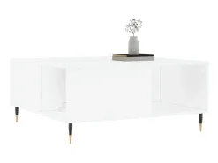 Outlet Mesa de centro 80x80x36,5 cm derivados de madeira PT365547 Branco