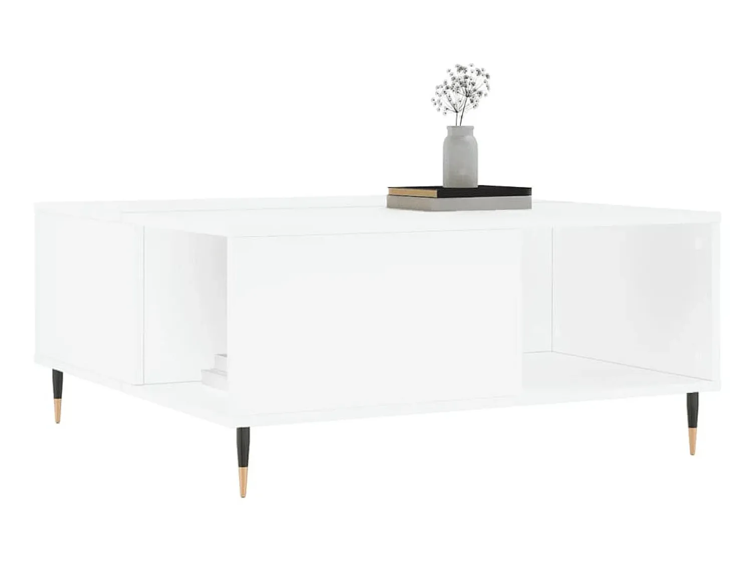 Outlet Mesa de centro 80x80x36,5 cm derivados de madeira PT365547 Branco