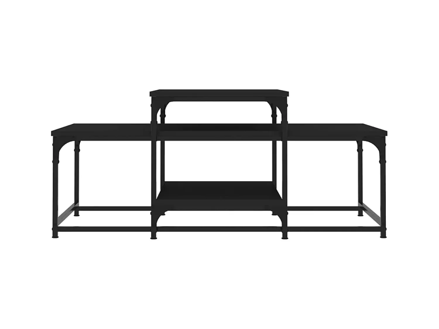 New Mesa de centro 102x60x45 cm derivados de madeira PT995187 Preto