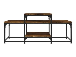Mesa De Centro| Mesa de centro 102x60x45 cm derivados madeira carvalho fumado PT319411 Castanho