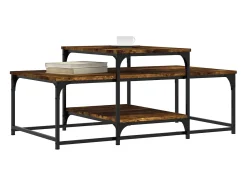 Mesa De Centro| Mesa de centro 102x60x45 cm derivados madeira carvalho fumado PT319411 Castanho