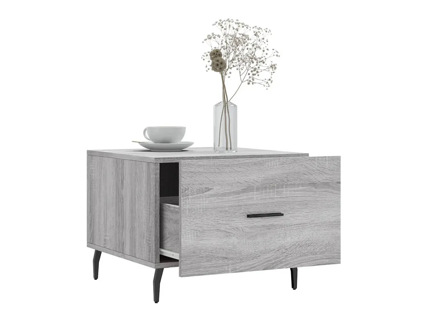 New Mesa de centro 50x50x40 cm derivados madeira sonoma cinza PT349873 Cinzento