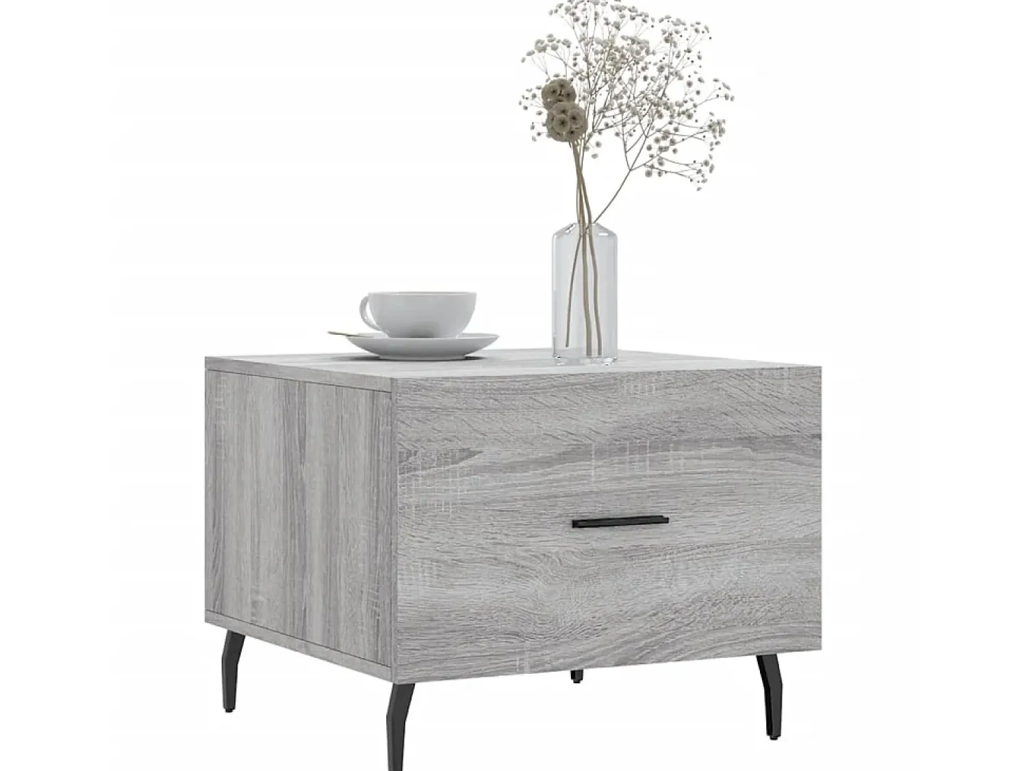 New Mesa de centro 50x50x40 cm derivados madeira sonoma cinza PT349873 Cinzento