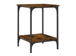 Mesa De Centro| Mesa de centro 40x40x55 cm derivados de madeira carvalho fumado PT664440 Castanho