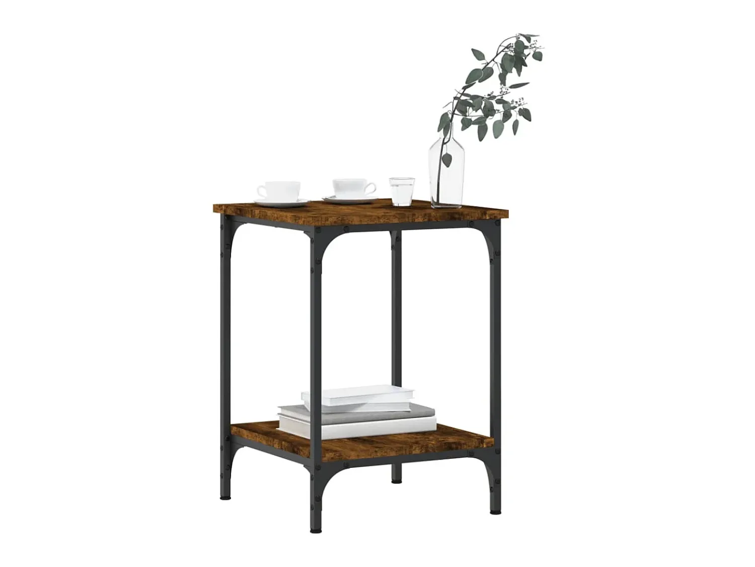 Mesa De Centro| Mesa de centro 40x40x55 cm derivados de madeira carvalho fumado PT664440 Castanho