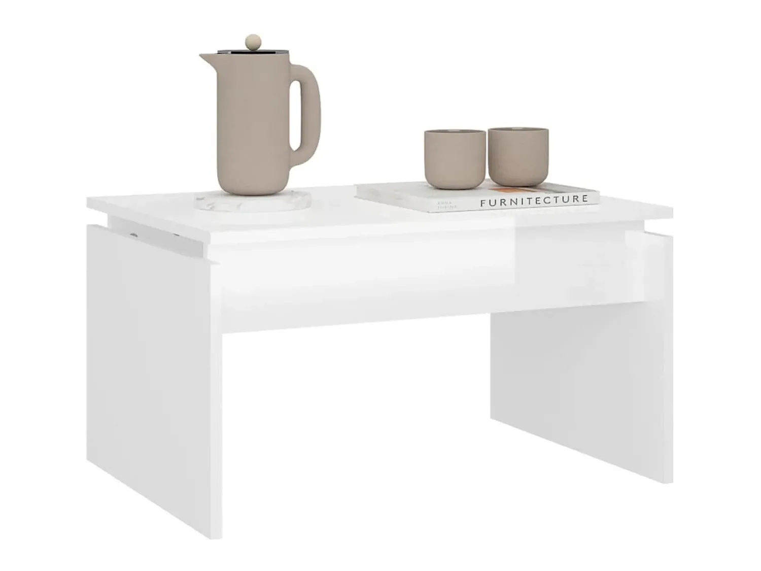 Sale Mesa de centro 68x50x38 cm derivados madeira brilhante PT179817 Branco