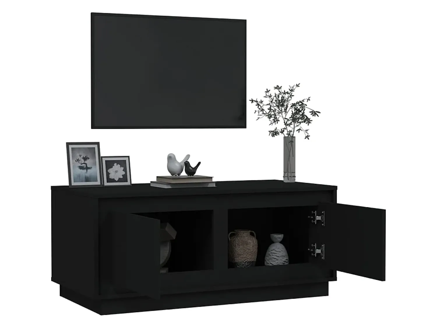 Móvel De Tv| Mesa de centro 102x50x44 cm derivados de madeira PT192820 Preto
