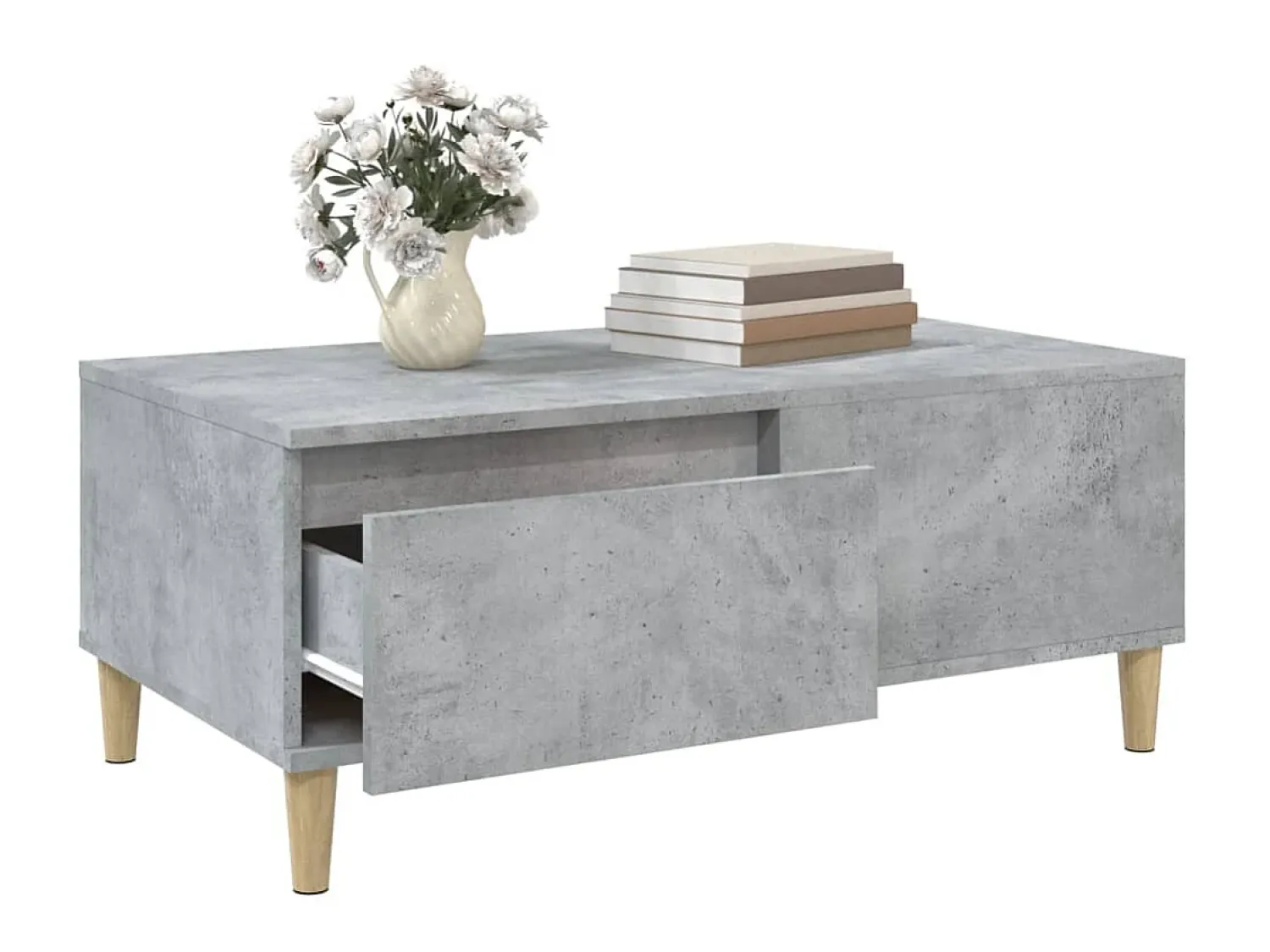 Mesa de centro 90x50x36,5 cm derivados madeira cimento PT203576^ Mesa De Centro