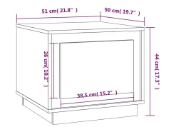 Mesa De Centro|vidaxl Mesa de centro 51x50x44 cm derivados madeira carvalho fumado Natural claro