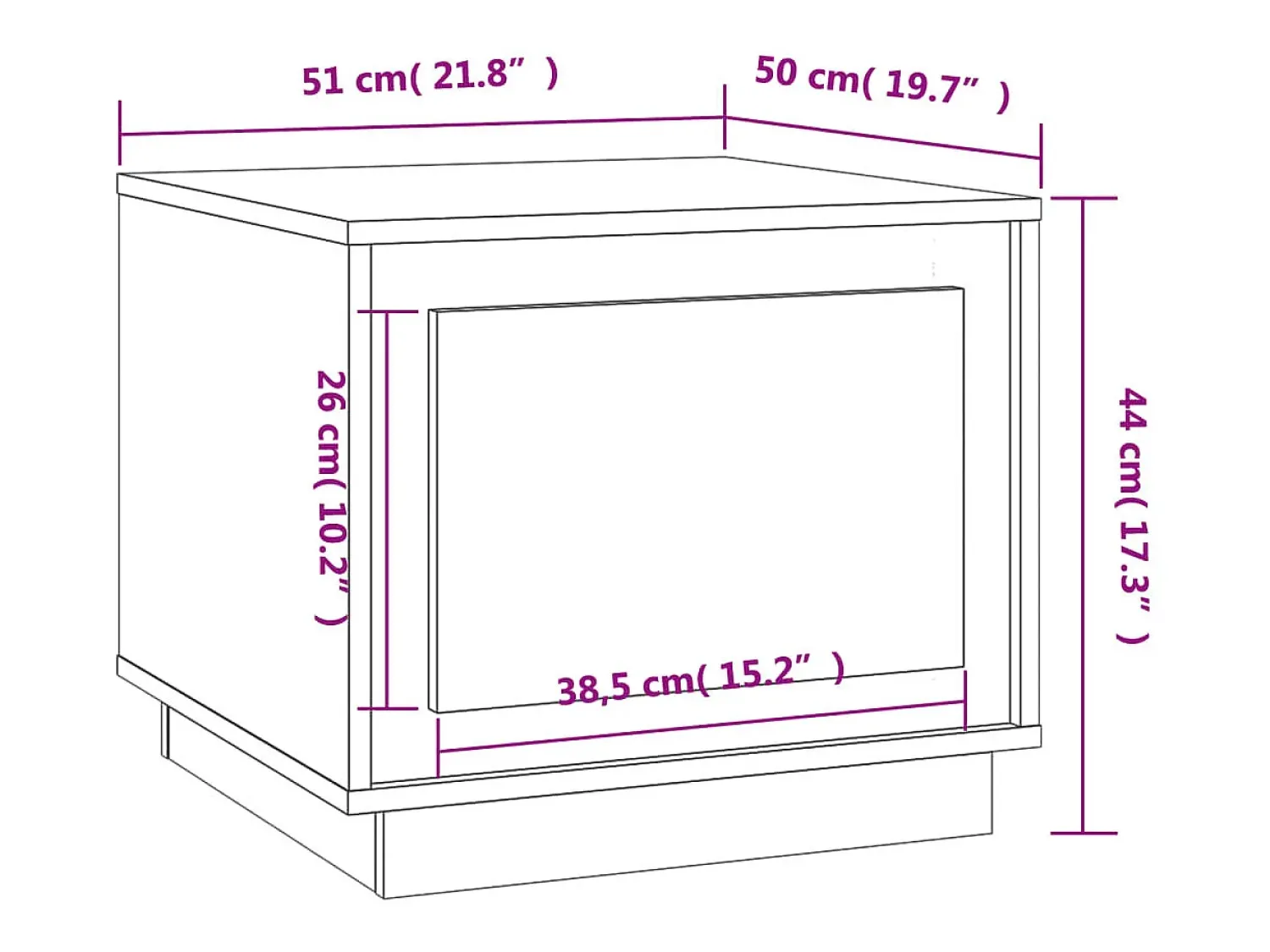Mesa De Centro|vidaxl Mesa de centro 51x50x44 cm derivados madeira carvalho fumado Natural claro