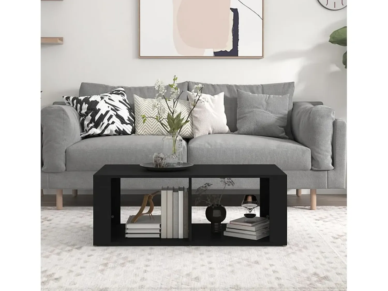 Mesa De Centro* Mesa de centro 100x50x36 cm derivados de madeira PT504047 Preto