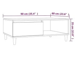 vidaxl Mesa de centro 90x60x35 cm derivados madeira carvalho castanho^ Mesa De Centro